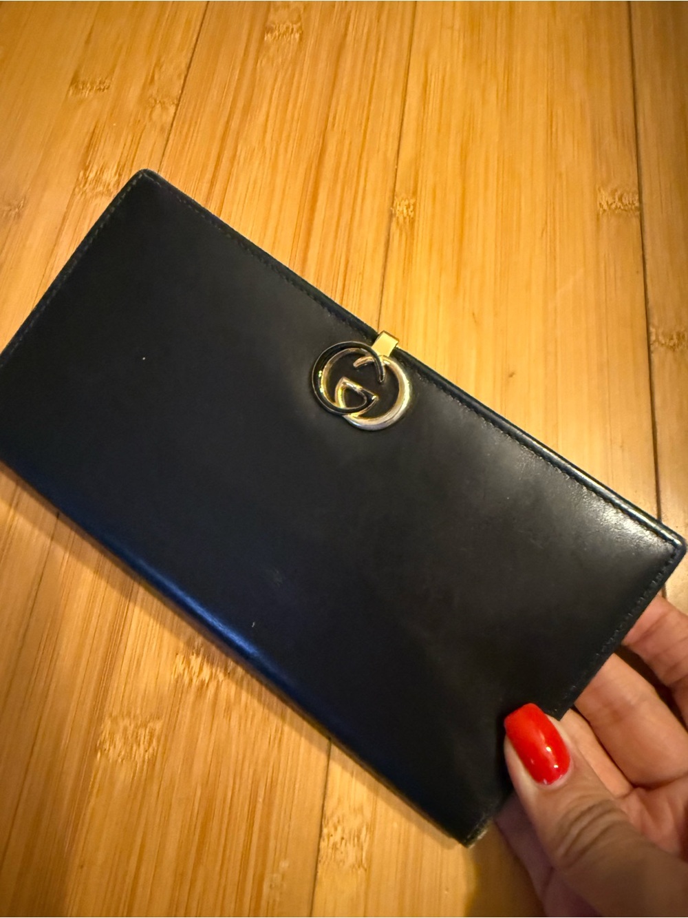 Gucci Vintage Black Leather Wallet